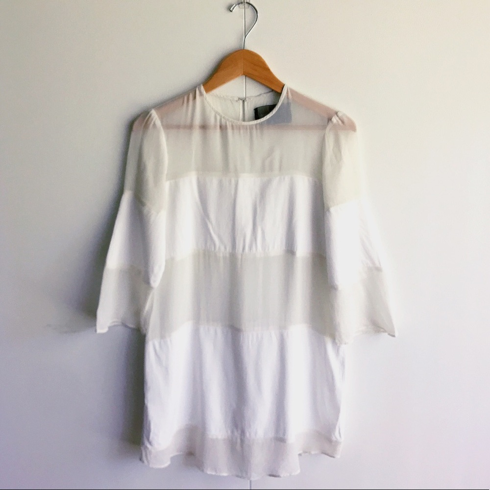 Reformation | Paneled Bell Sleeve Tunic/Mini Dress